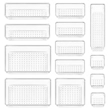 Load image into Gallery viewer, 13 Pcs Drawer Organizer Set with 5 Size Clear Desk Organizations