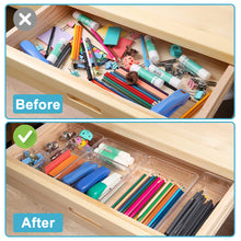 Load image into Gallery viewer, 16 PCS Clear Drawer Organizer Tray Desk Drawer Dividers with 5 Sizes