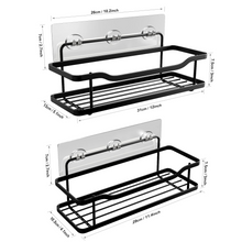 Load image into Gallery viewer, Shower Caddy Shelf 4 Pack Shower Shelves with 6 Hooks