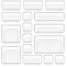 Load image into Gallery viewer, 16 PCS Clear Drawer Organizer Tray Desk Drawer Dividers with 5 Sizes
