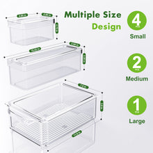 Load image into Gallery viewer, 7 Pcs Refrigerator Organizer Bins Set with Lids Stackable
