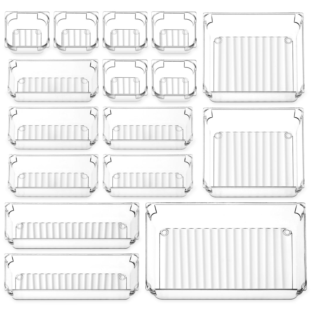 16 Pcs Drawer Organizers 4 Different Sizes Desk Drawer Dividers
