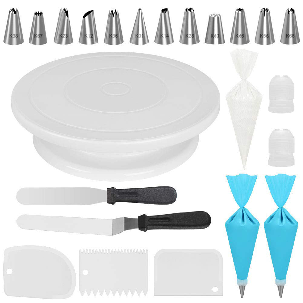 72 Pcs Cake Decorating Kits Supplies with Cake Turntable Icing Tips