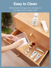 Load image into Gallery viewer, 24Pcs Desk Drawer Organizer Set 5-size Versatile Vanity and Desk Drawer Storage Bins
